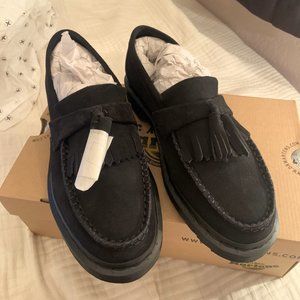 Dr Martens Adrian Mono Black Suede Tassel Loafers
